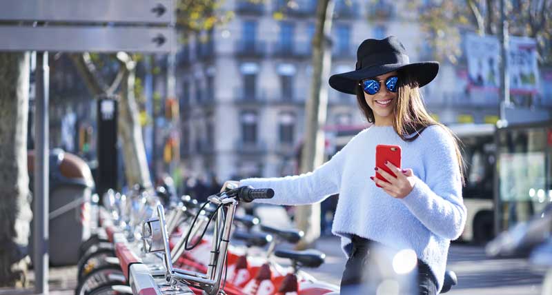 woman with phone
