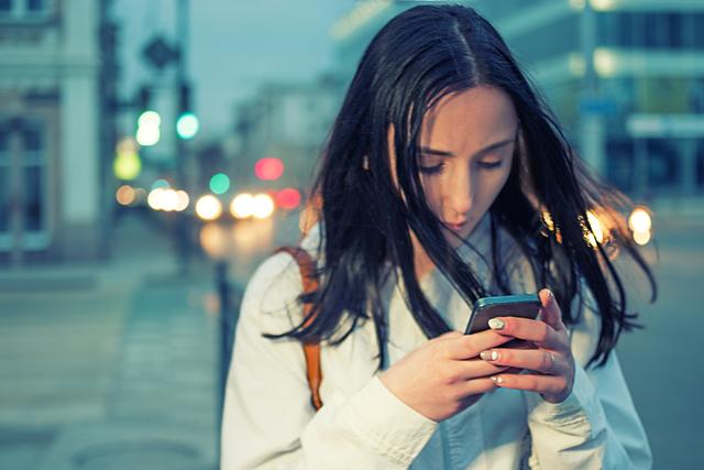 woman with phone