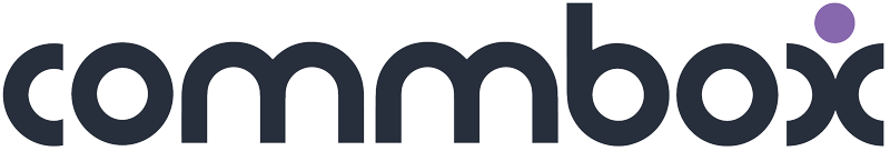 The commbox company logo, with multi-channel customer interaction platform.