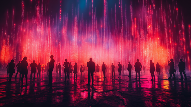silhouettes-with-magenta-lights