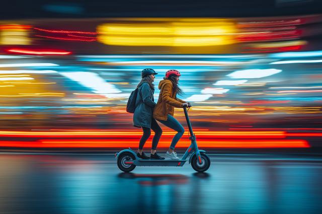 man-woman-scooter